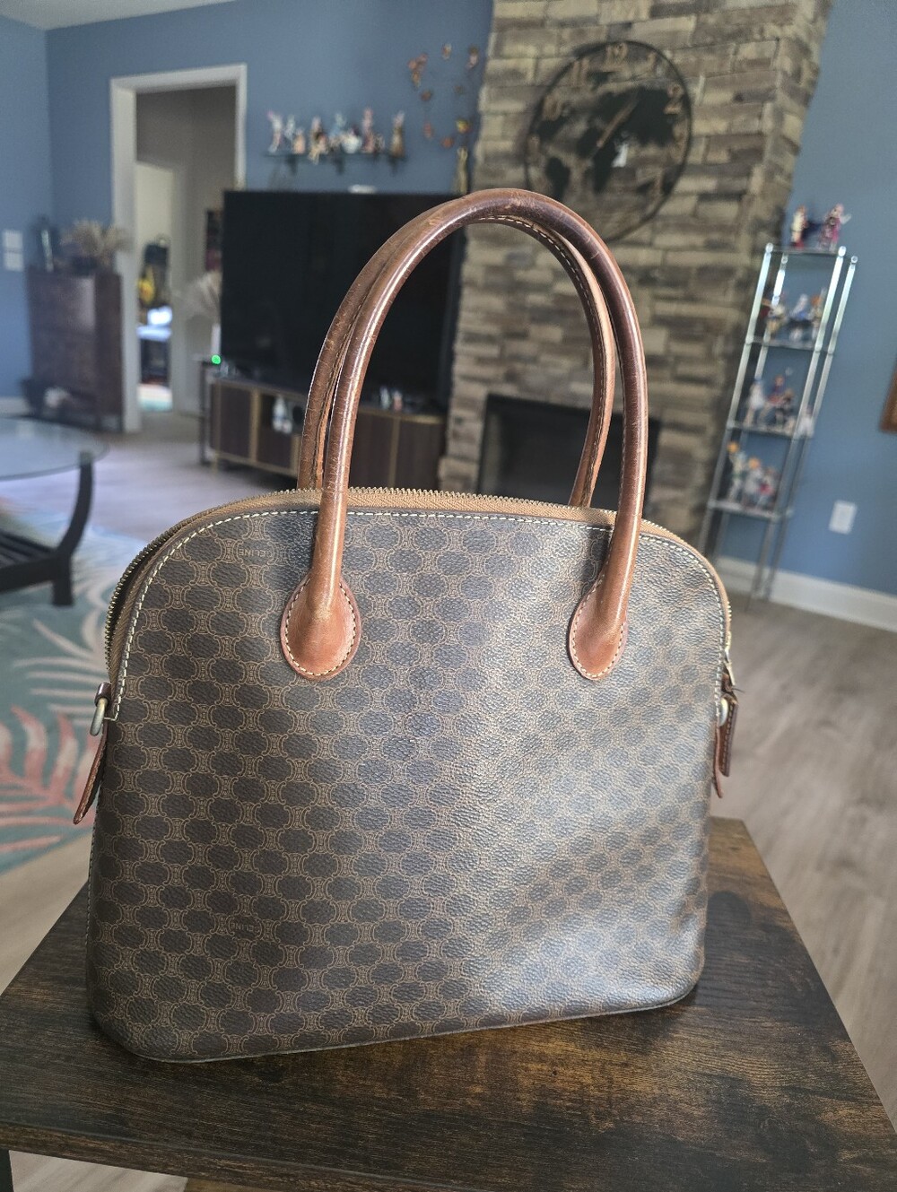 Authentic Celine Vintage Macadam Satchel Bag